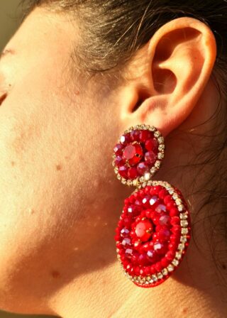 EARRINGS BURGUNDY